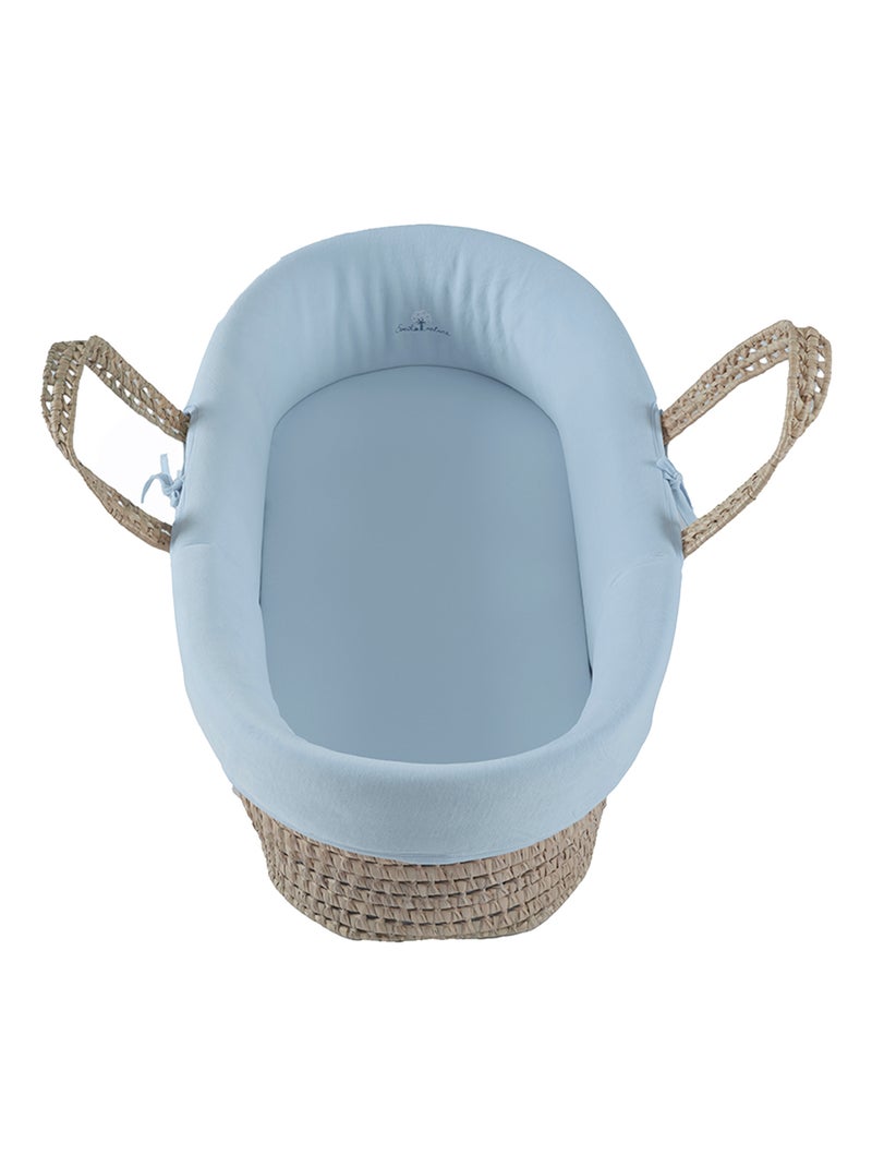 Couffin Coton bio velours 0-6 mois Bleu ciel - Kiabi