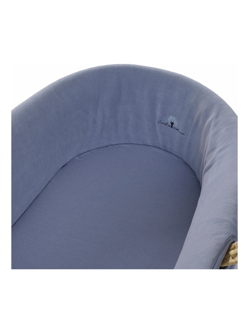 Couffin en coton bio velours  0-6 mois Bleu foncé - Kiabi