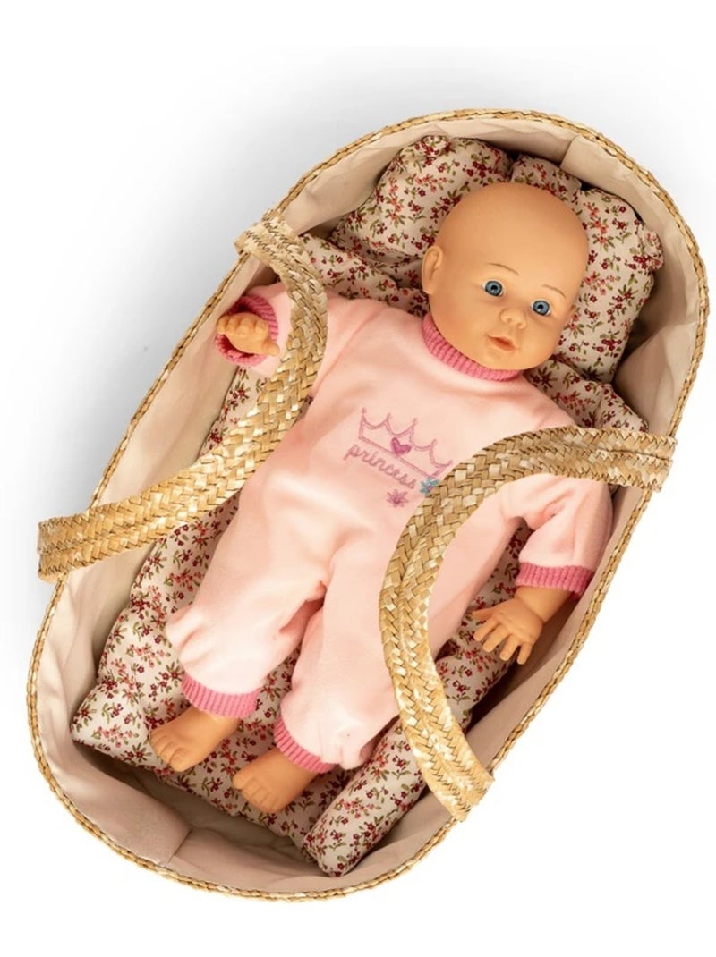 Couffin en osier tressé pour poupée 50 cm Beige - Kiabi