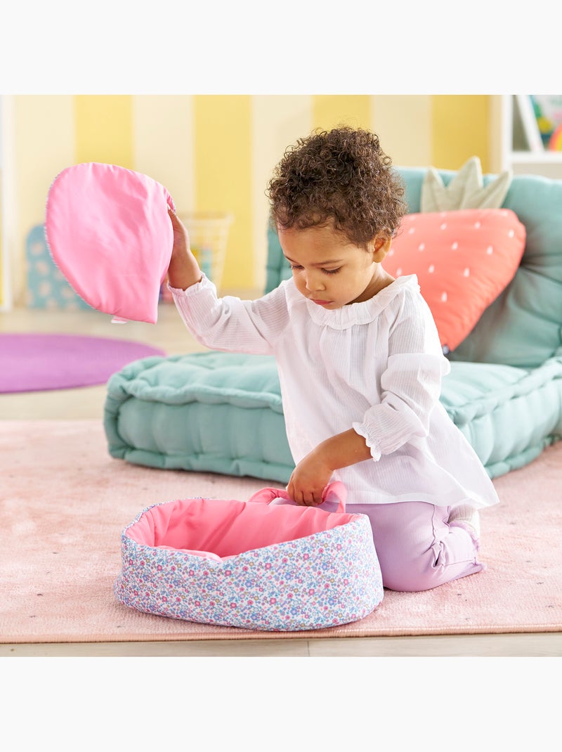 Couffin Floral pour poupon 30 cm Rose - Kiabi