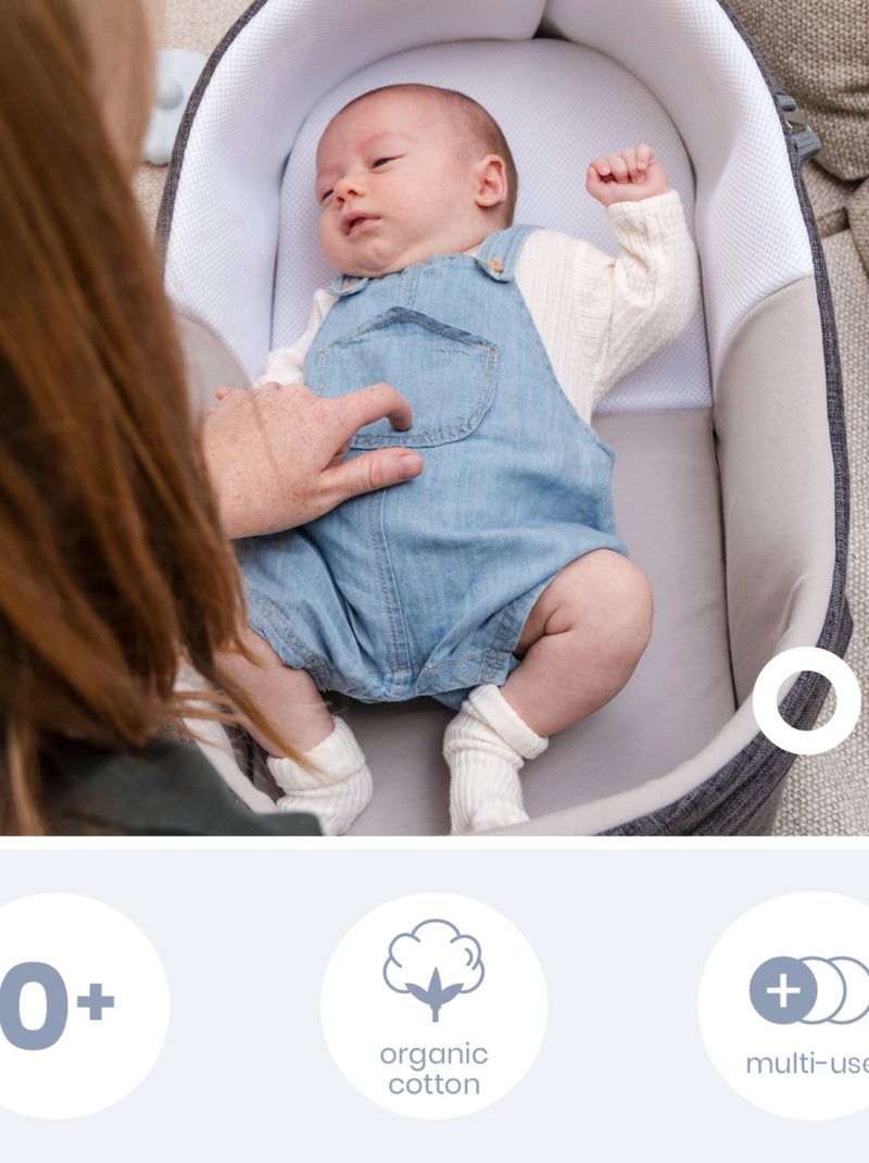 Couffin nomade et sécurisé pour bébé Nest&Go 'Doomoo' Gris - Kiabi