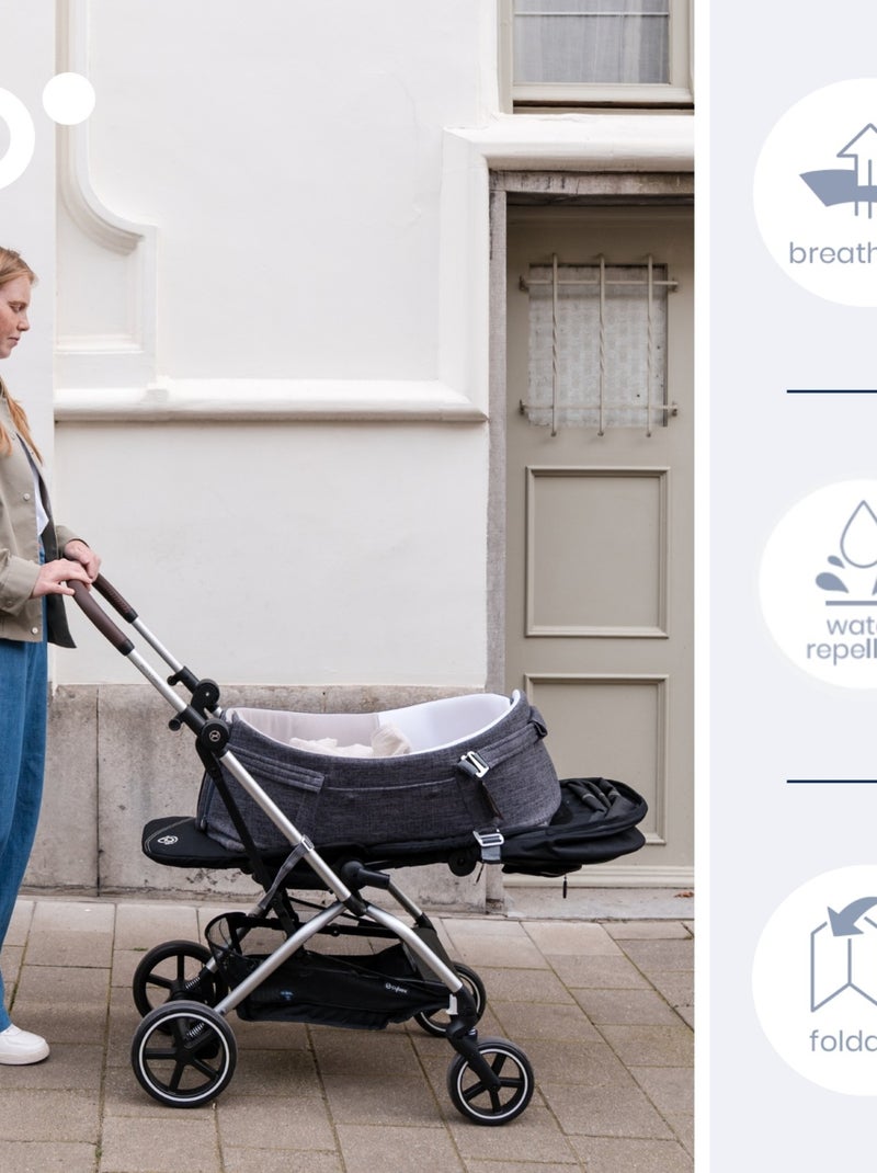 Couffin nomade et sécurisé pour bébé Nest&Go 'Doomoo' Gris - Kiabi