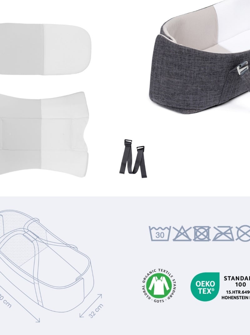 Couffin nomade et sécurisé pour bébé Nest&Go 'Doomoo' Gris - Kiabi