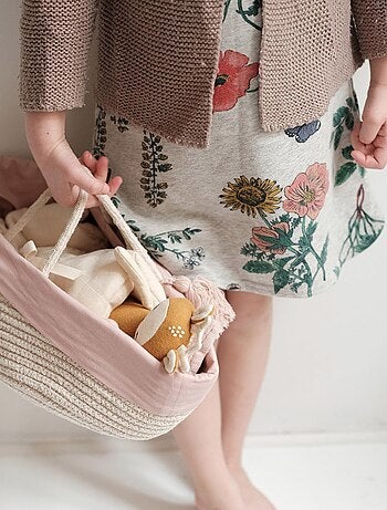 Couffin pour poupée mauve