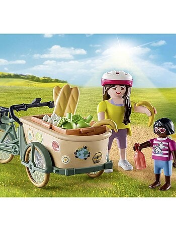 Country - Cycliste avec vélo et remorque avant