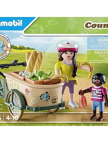 Country - Cycliste avec vélo et remorque avant