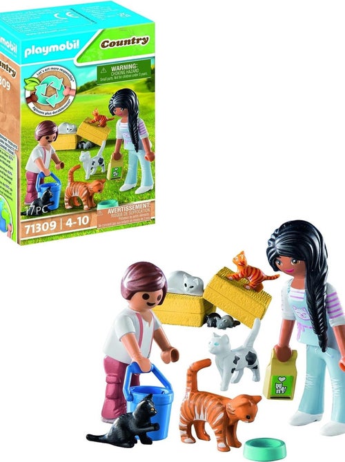 Country - Famille de chats avec femme et enfant - Kiabi