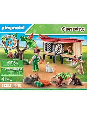Country Enfant avec enclos et lapins