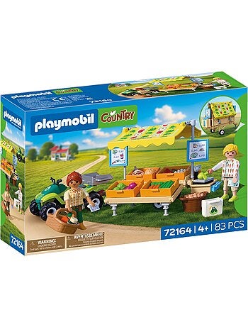 Country Stand de légumes au marché et quad