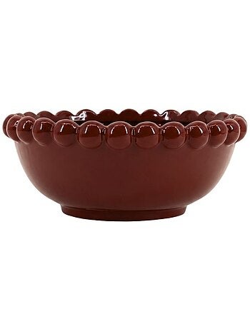 Coupe décorative en céramique à perles bordeaux 26cm