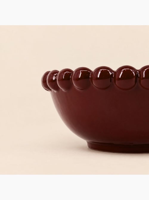 Coupe décorative en céramique à perles bordeaux 26cm - Kiabi Coupe décorative en céramique à perles bordeaux 26cm - Kiabi