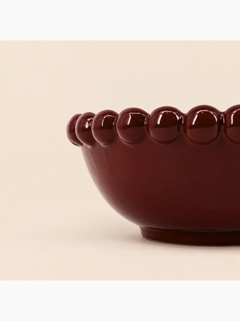 Coupe décorative en céramique à perles bordeaux 26cm Bordeaux - Kiabi