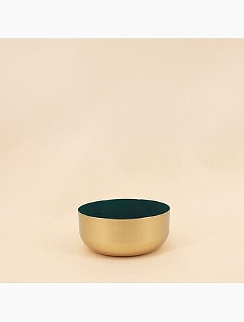Coupe dorée intérieur vert 19cm