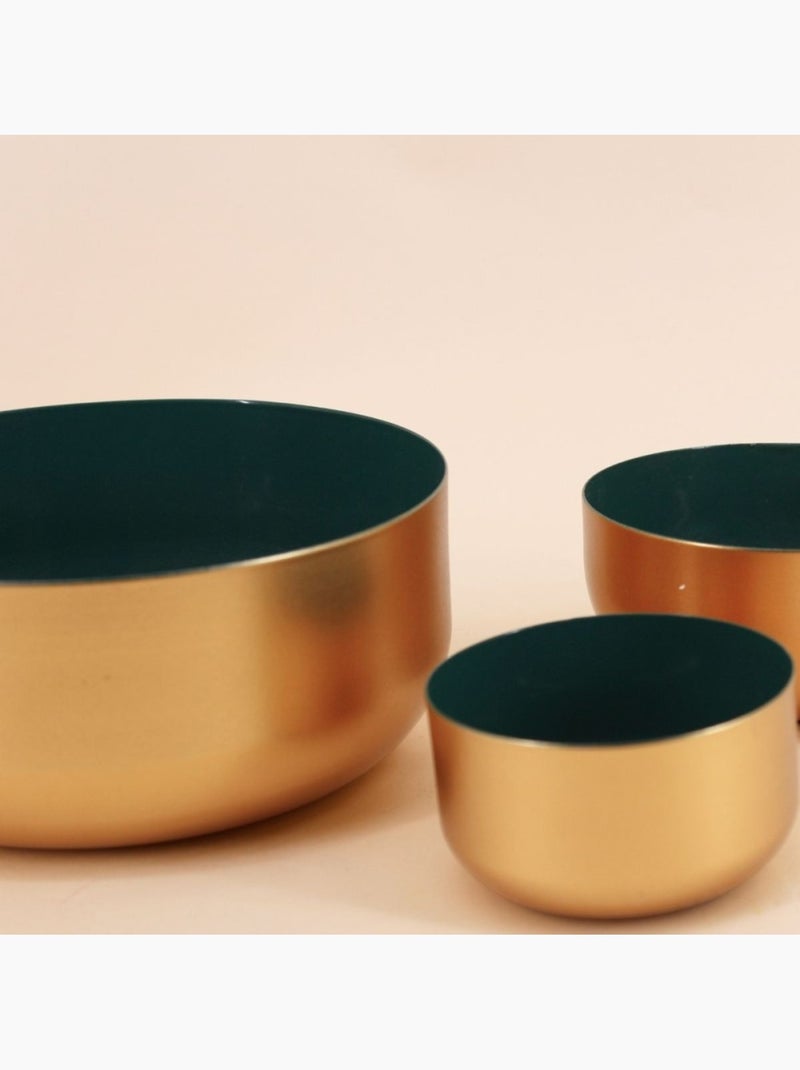 Coupe dorée intérieur vert 19cm Doré - Kiabi