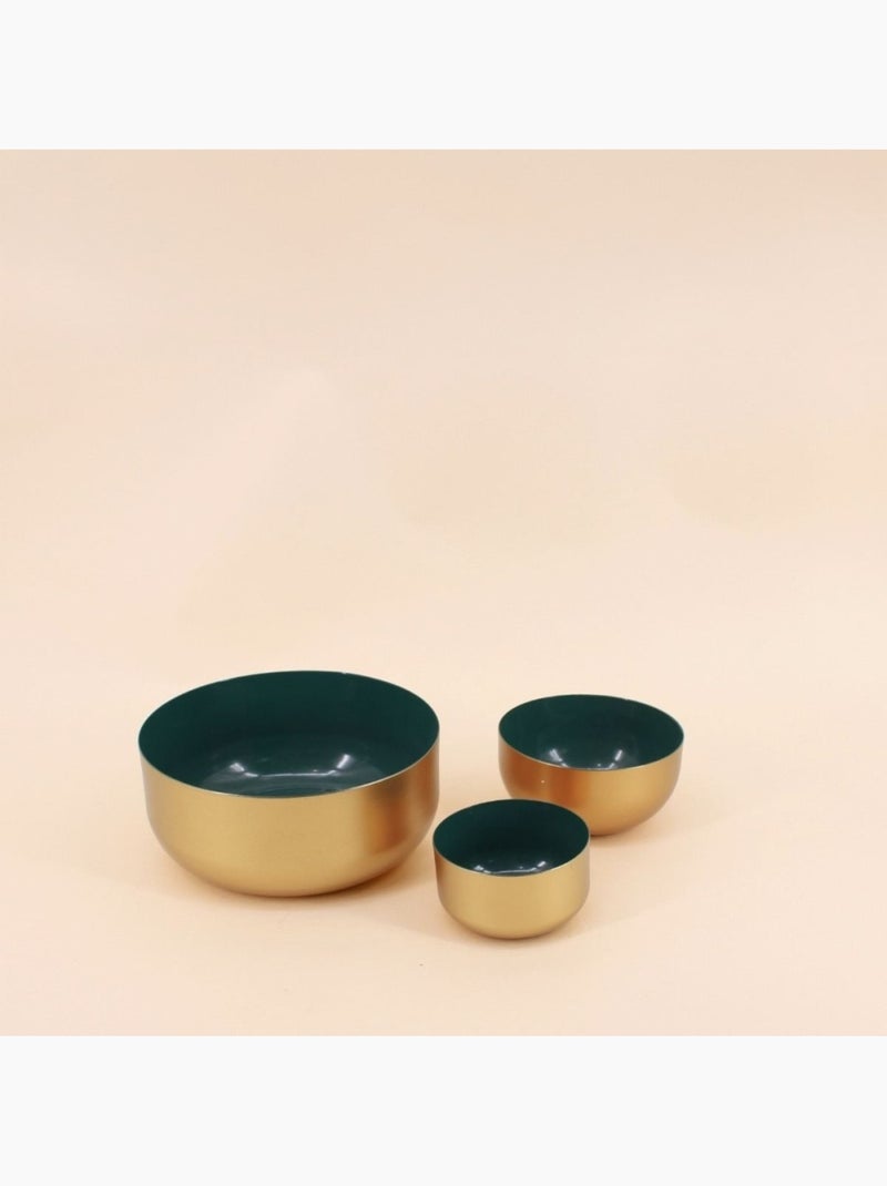 Coupe dorée intérieur vert 19cm Doré - Kiabi