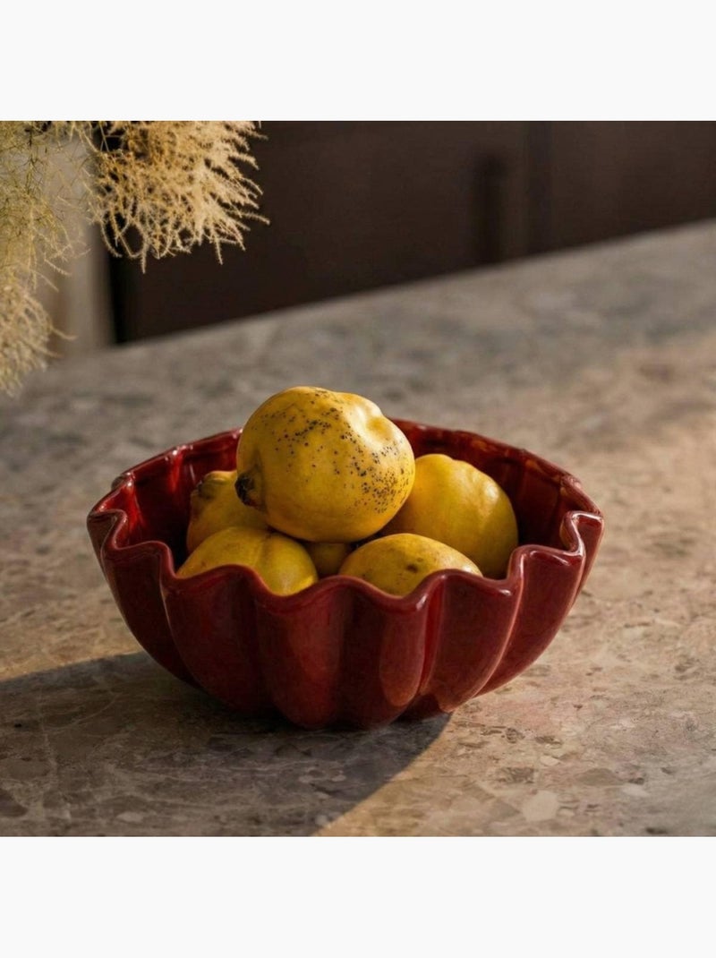 Coupe en céramique alvéolée 24cm Bordeaux - Kiabi