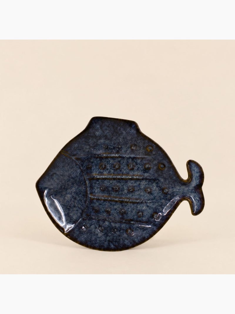 Coupe poisson émaillée bleu 23cm Bleu - Kiabi