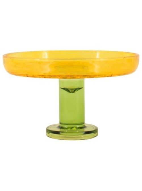 Coupe sur pied bicolore en verre taillé 17x10cm - Kiabi