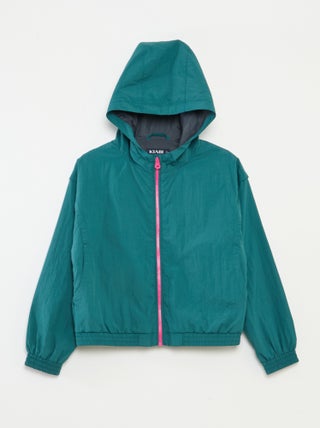 Coupe vent à capuche avec base élastiquée