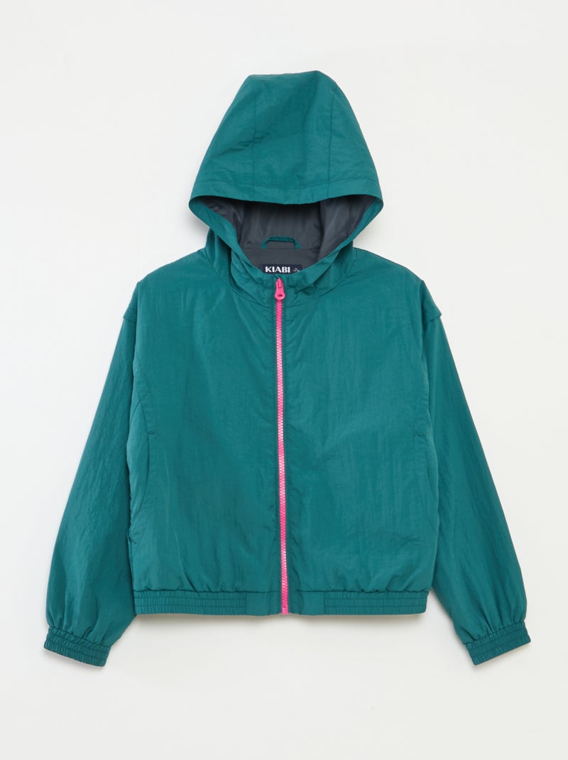 Coupe vent à capuche avec base élastiquée Vert - Kiabi