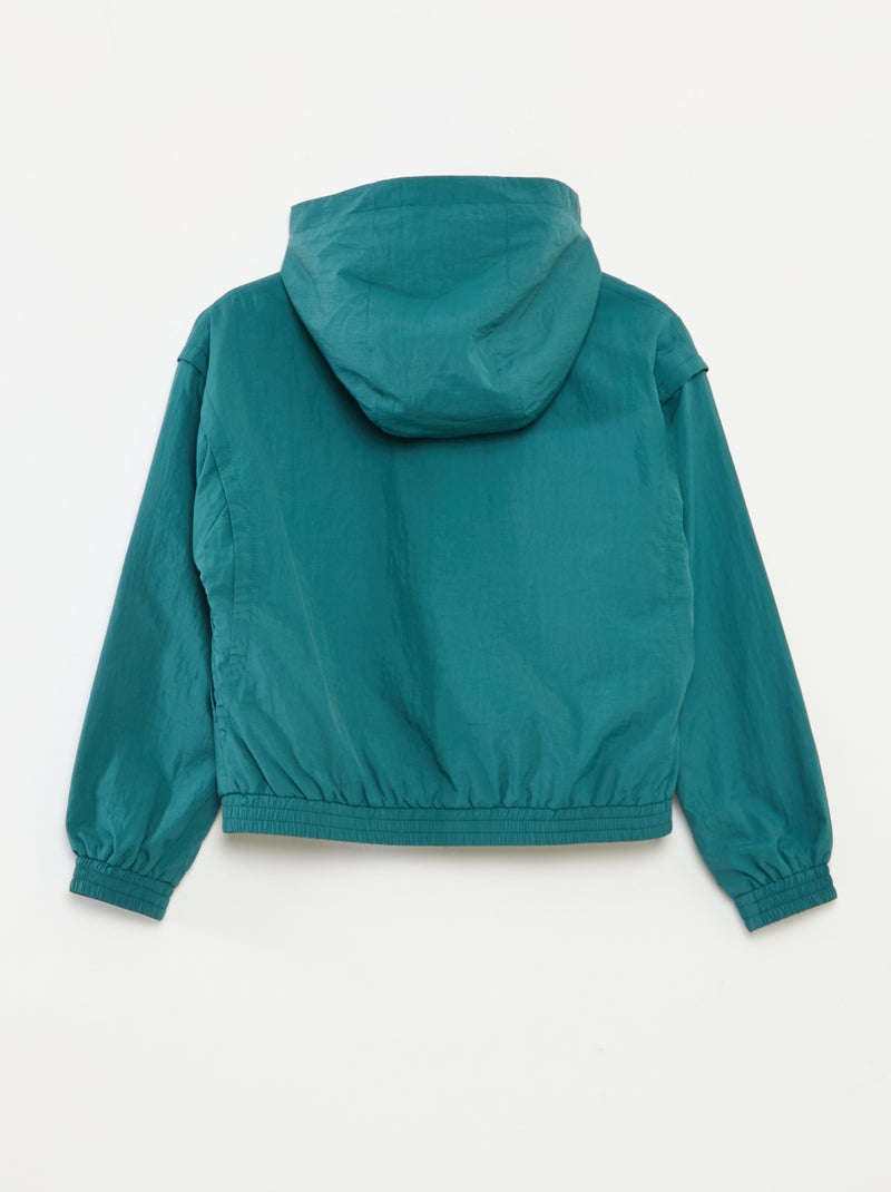 Coupe vent à capuche avec base élastiquée Vert - Kiabi