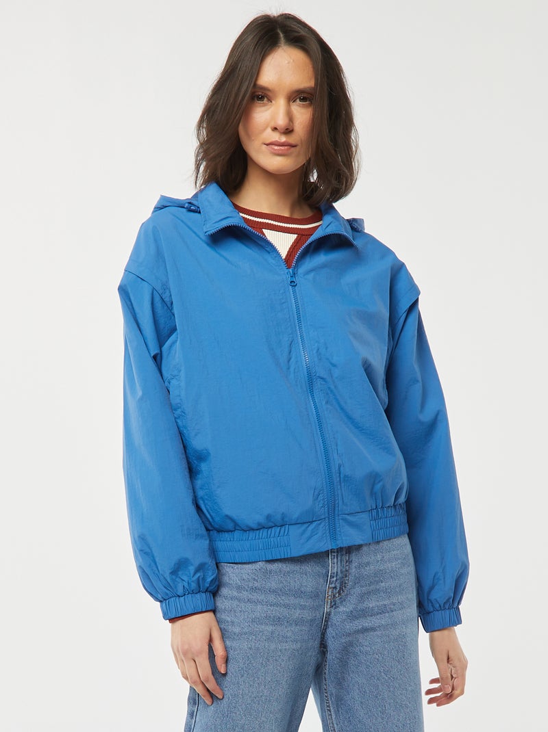 Doudoune mi-longue matelassée à capuche - Bleu - Femme - 31.50
