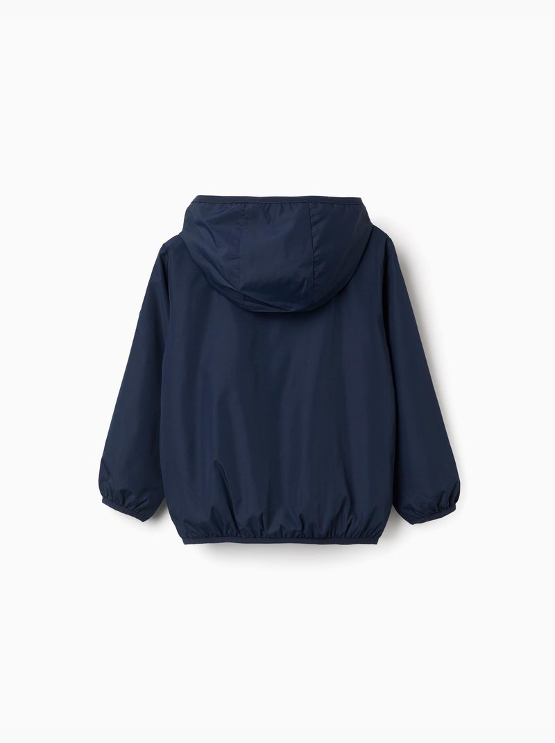 Coupe-vent à capuche et poches Bleu foncé - Kiabi