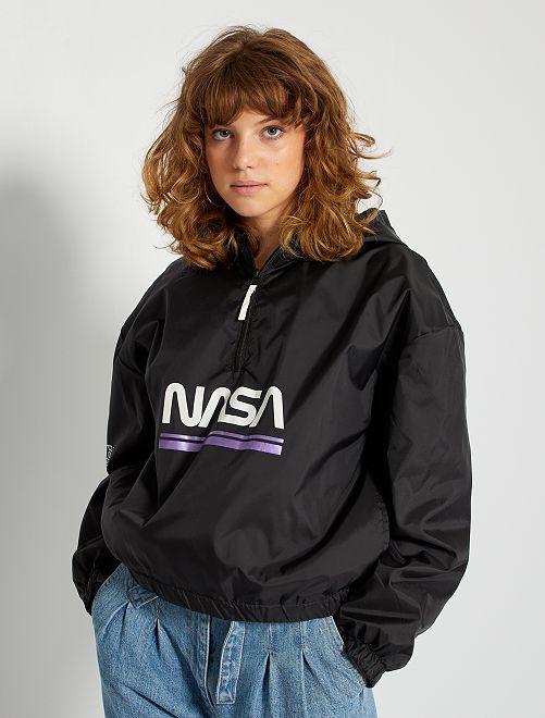 Coupe-vent à capuche étanche 'NASA'                             noir 
