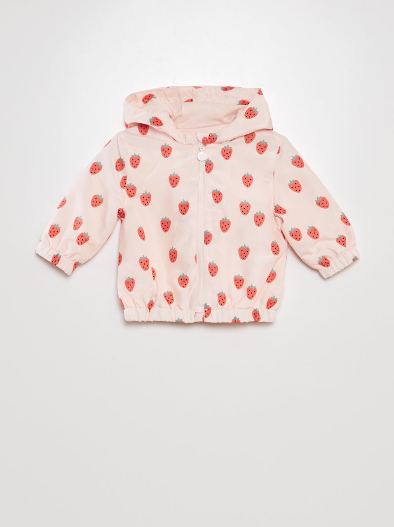 Coupe-vent à capuche imprimé Rose - Kiabi