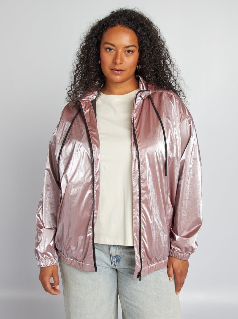 Coupe-vent à capuche métallisé Rose - Kiabi