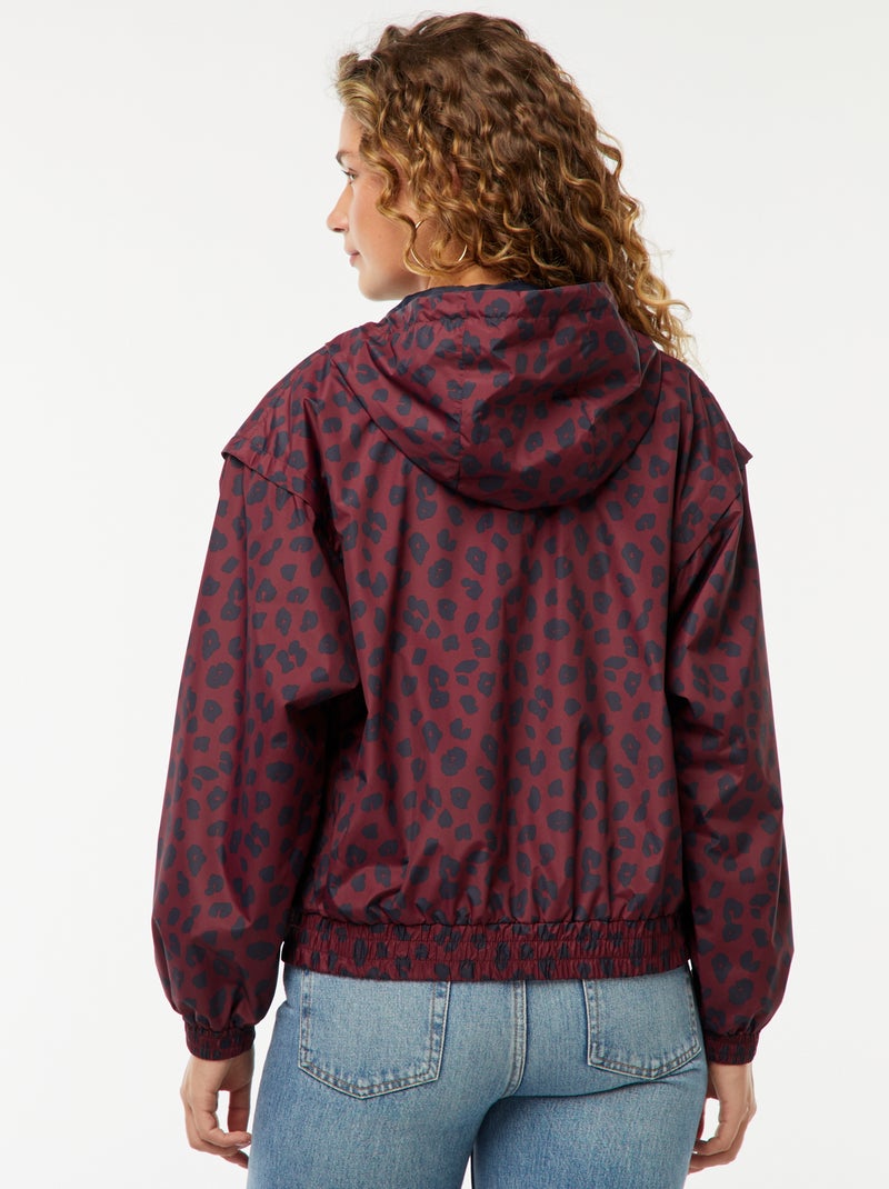 Coupe-vent à capuche motif léopard Rouge - Kiabi