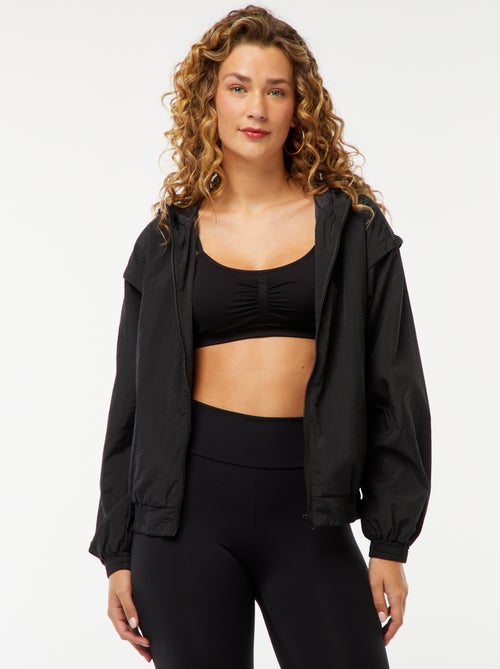 Coupe-vent à capuche uni - Kiabi