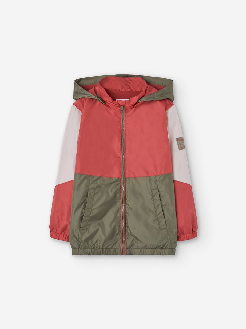 Coupe-vent avec Capuche Amovible Rouge - Kiabi