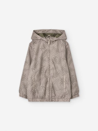 Coupe-Vent avec Capuche et Motif de Feuilles