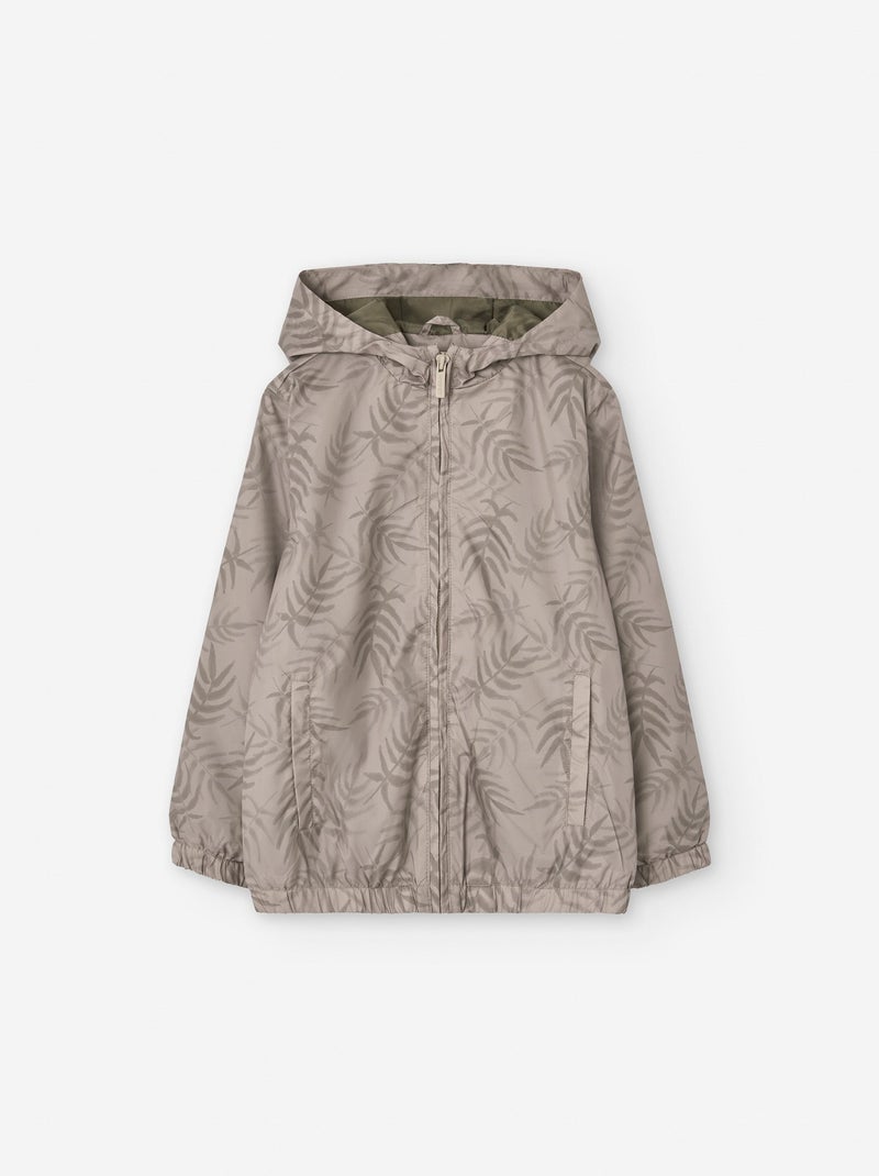 Coupe-Vent avec Capuche et Motif de Feuilles Beige clair - Kiabi