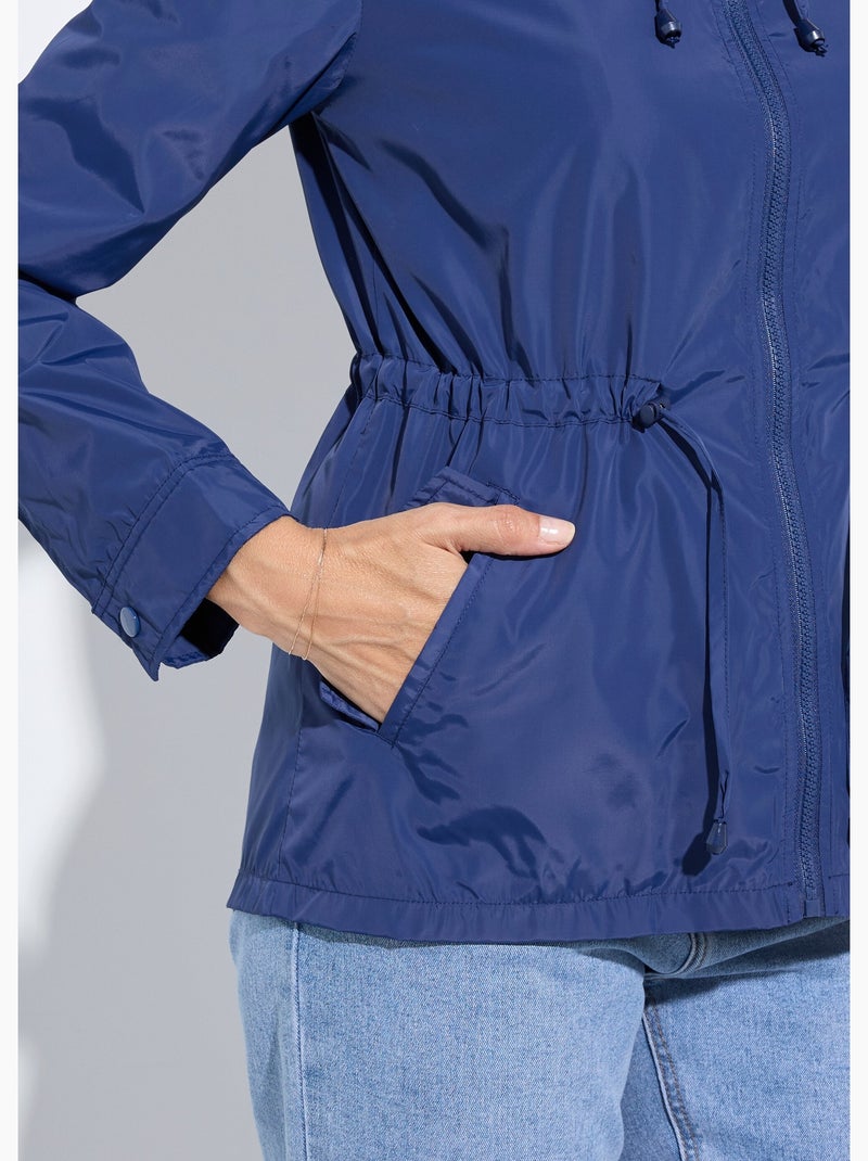 Coupe-vent capuche et taille resserrée - afibel Bleu marine - Kiabi