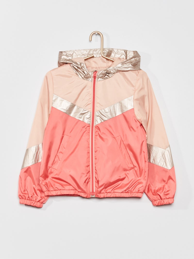 Coupe-vent color-block en microfibre rose - Kiabi