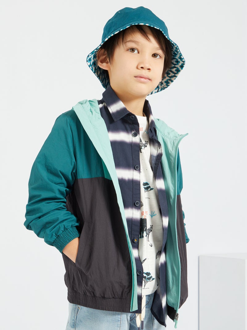 Coupe-vent 'color-block' vert - Kiabi