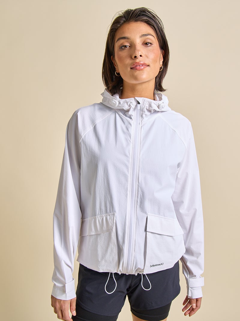 Coupe-vent de sport à capuche - (ekstract) Blanc - Kiabi