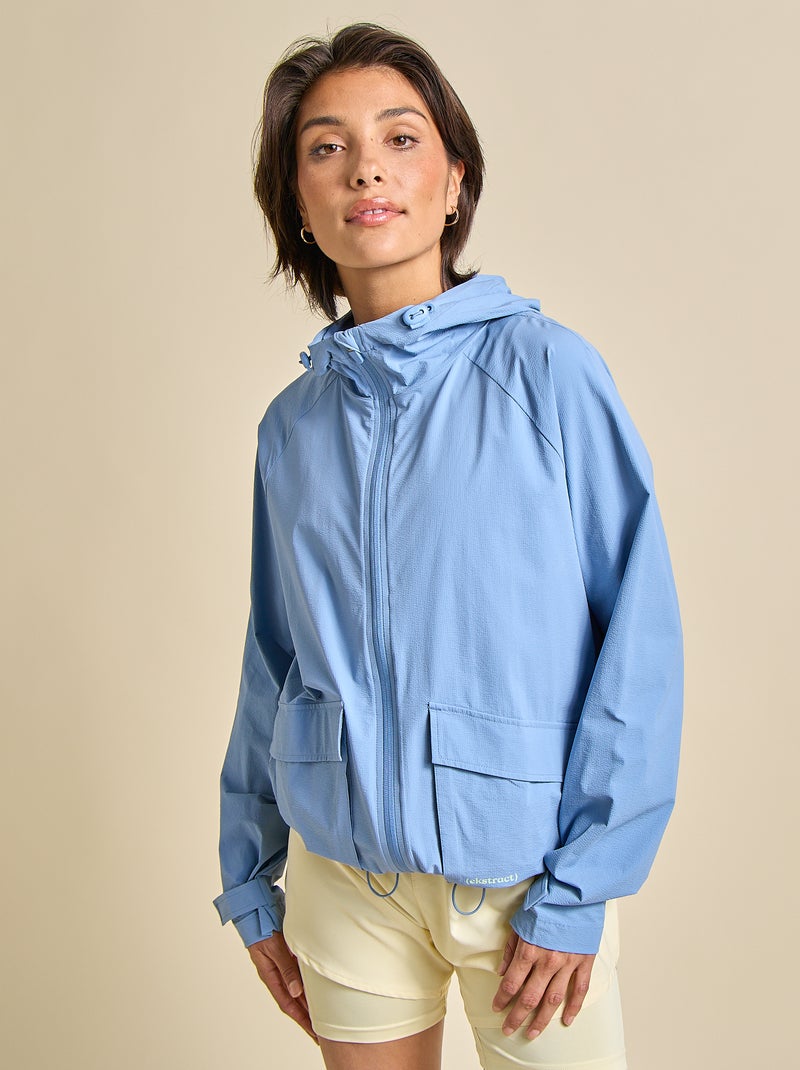 Coupe-vent de sport à capuche - (ekstract) Bleu - Kiabi