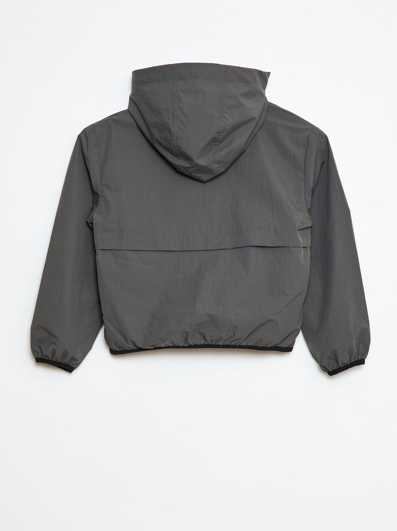 Coupe-vent déperlant à capuche Gris - Kiabi