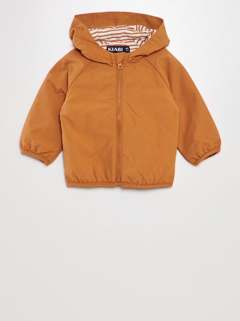 Coupe-vent doublé à capuche Camel - Kiabi