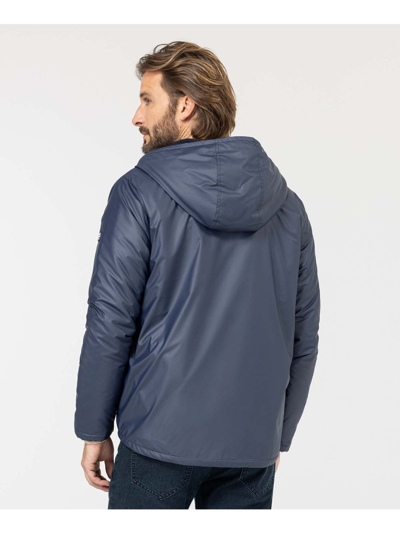 Coupe vent doublé sherpa - Terre de Marins Bleu - Kiabi