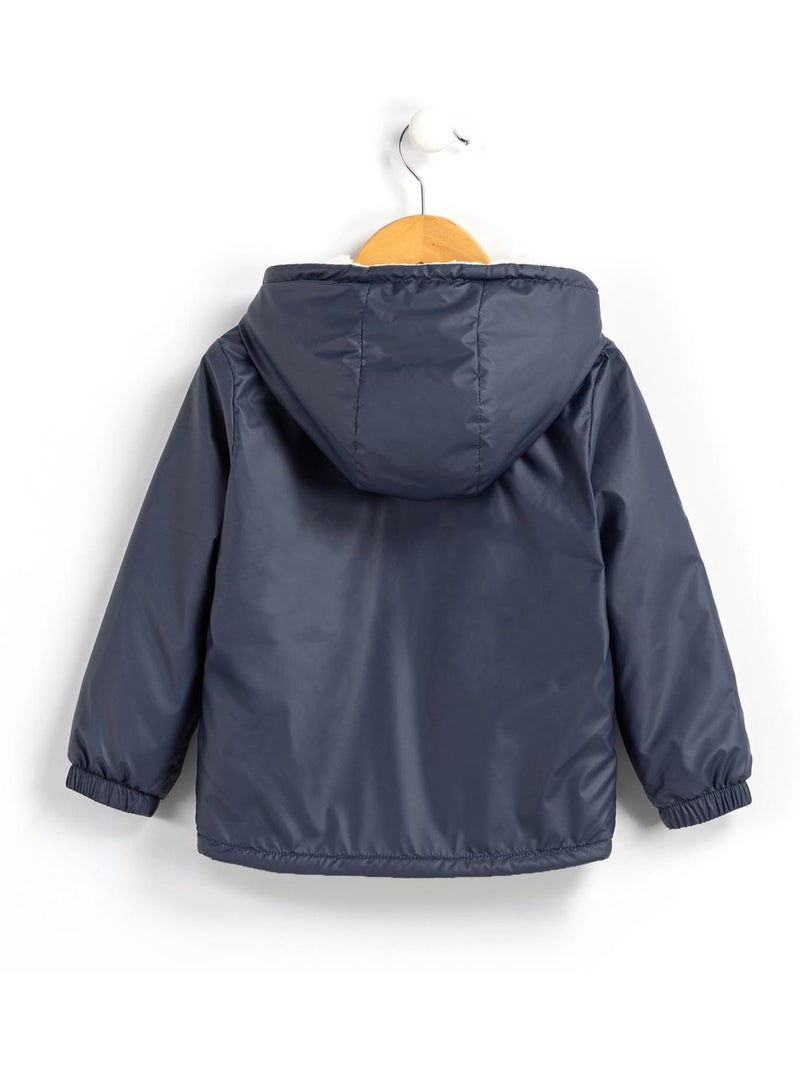 Coupe vent doublé sherpa - Terre de Marins Bleu marine - Kiabi