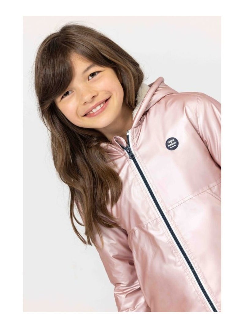 Coupe vent doublé sherpa - Terre de Marins Rose - Kiabi