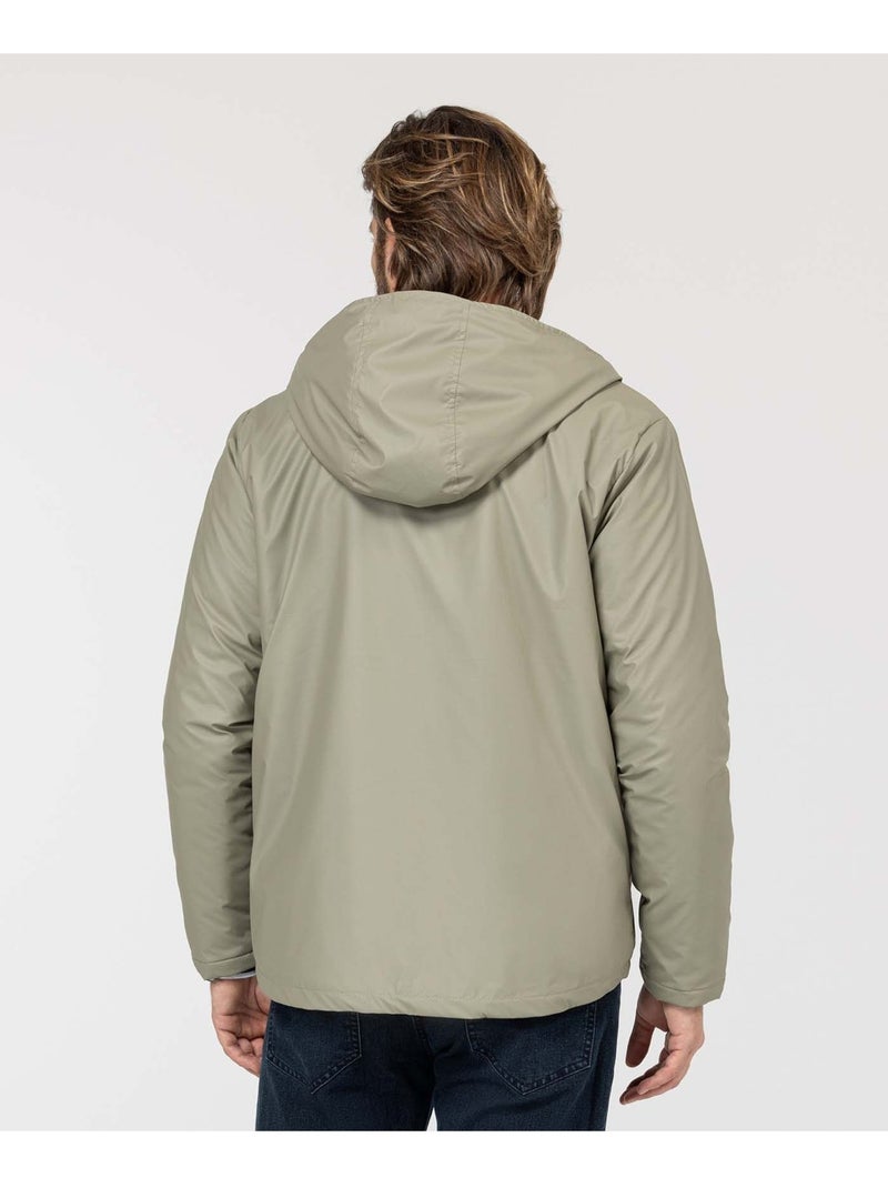 Coupe vent doublé sherpa - Terre de Marins Vert - Kiabi