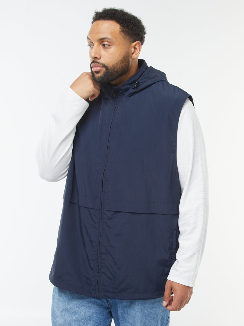 Coupe-vent à capuche avec manches amovibles - Bleu - Homme - 20.00