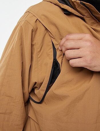 Coupe-vent imperméable à capuche avec manches amovibles