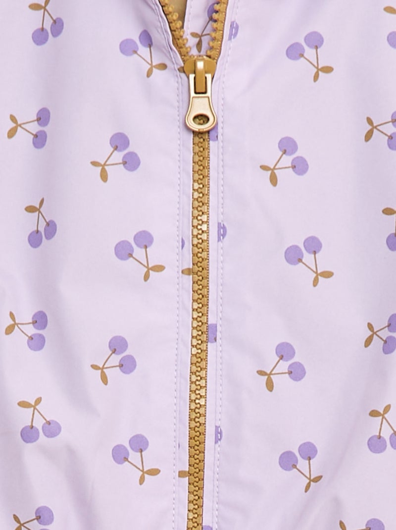 Coupe-vent léger à capuche et motif all- over Violet - Kiabi