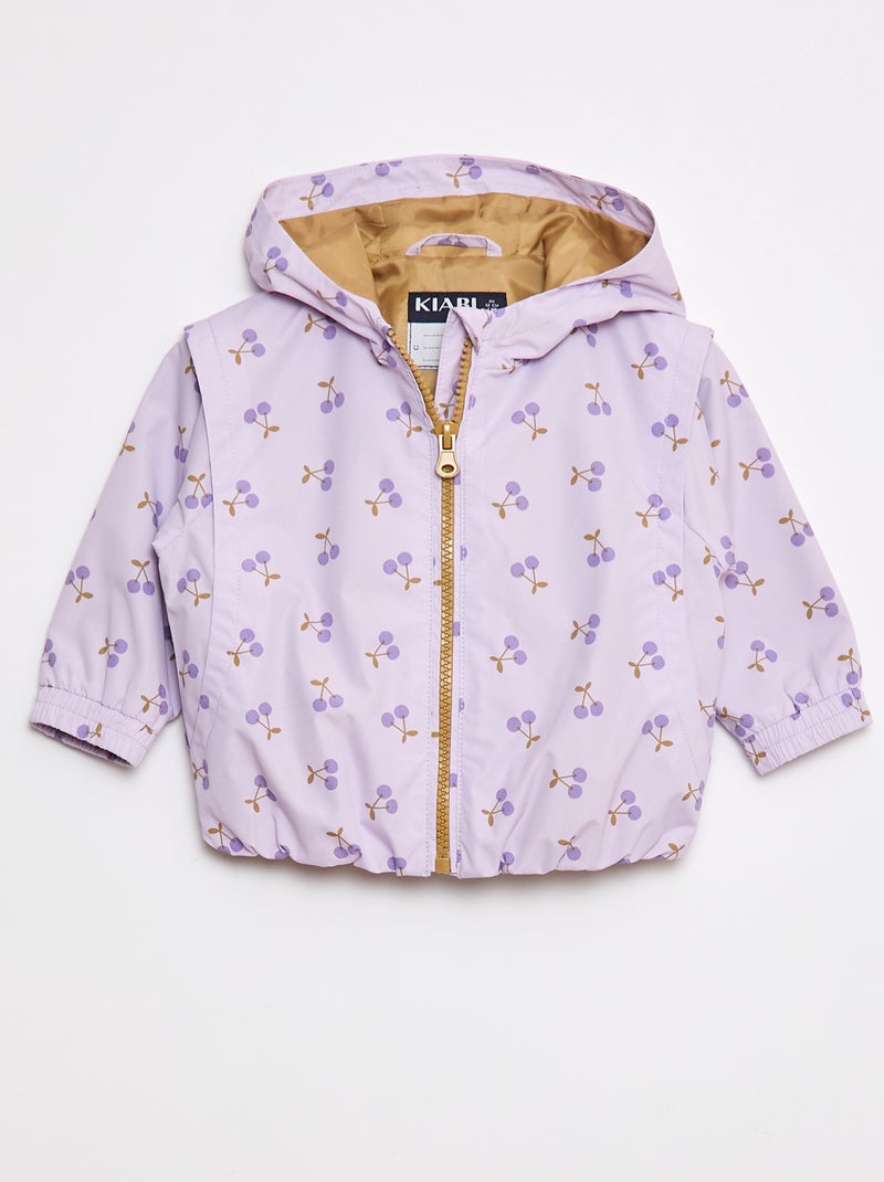 Coupe-vent léger à capuche et motif all over Violet - Kiabi